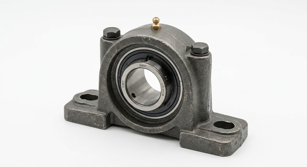 Custom gray cast iron pillow block bearing housing casting manufactured by Kurt Foundry