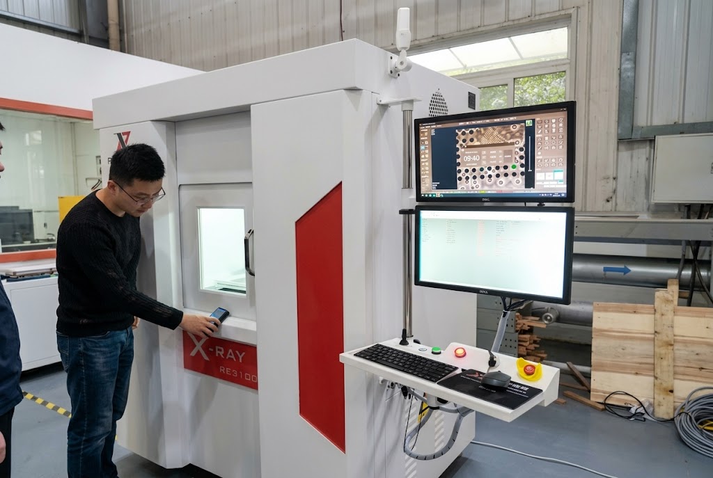 Quality inspection of a custom bearing housing casting at Kurt Foundry