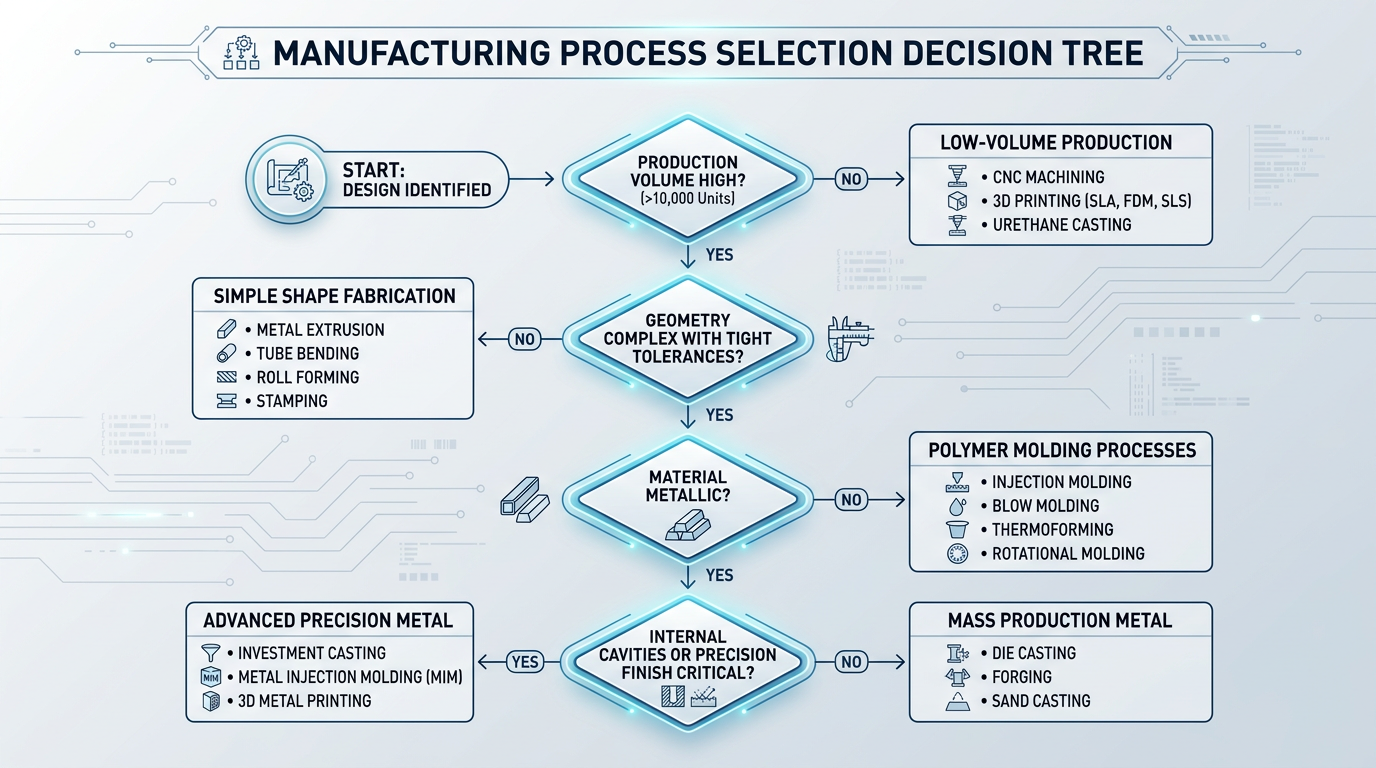 Coated Sand vs Resin Sand Casting: How to Choose the Right Process 4 Four-question decision flowchart for choosing between coated sand and resin sand casting processes