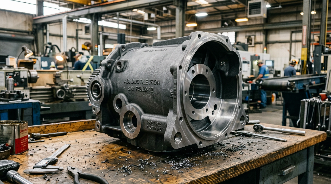 Machined ductile iron casting showing the surface quality achievable in sand casting vs forging alternatives