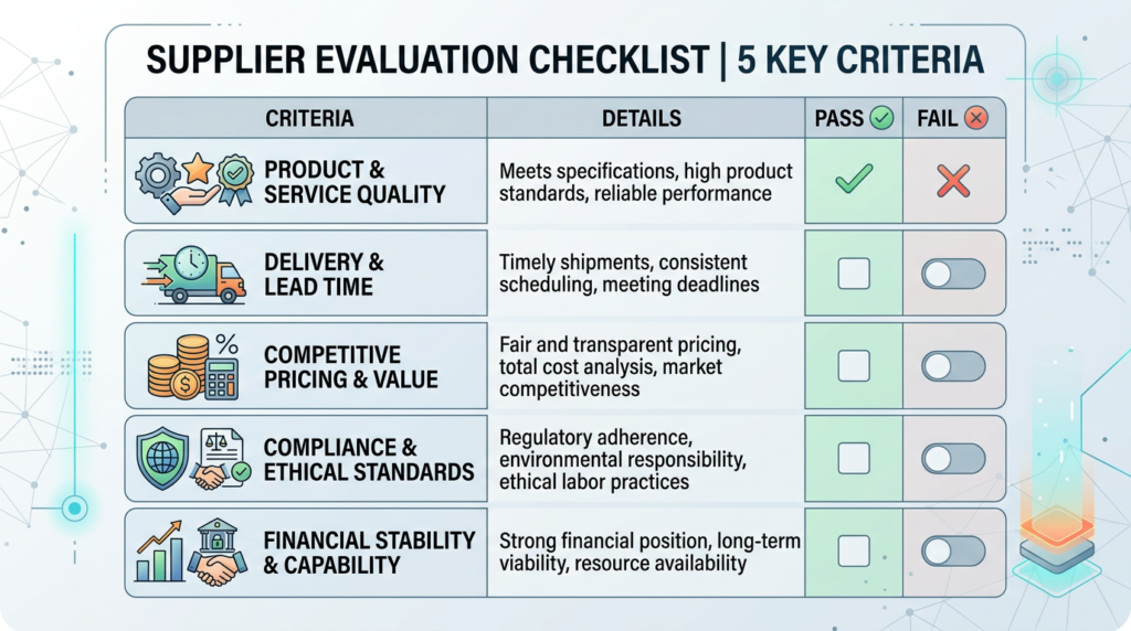 Five-factor evaluation checklist for screening China sand casting factories before issuing an RFQ