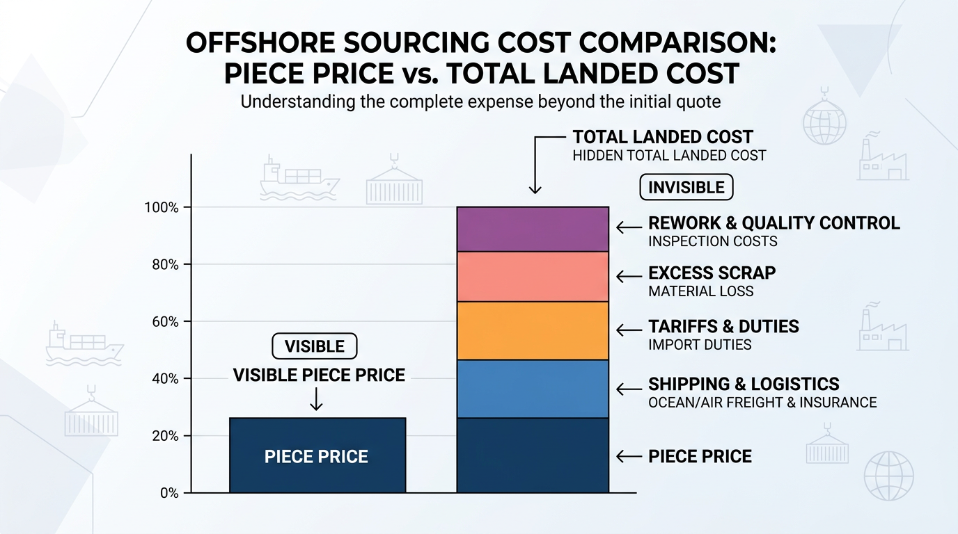 Top 10 Sand Casting Companies for Custom Projects 4 Total landed cost comparison diagram for domestic versus offshore sand casting companies