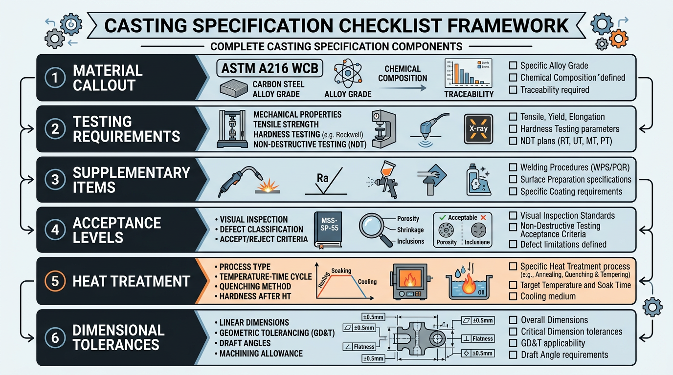 ASTM Standards for Sand Casting Quality: A Lifecycle Reference 6 Complete casting quality specification checklist using ASTM standards for sand casting purchase orders