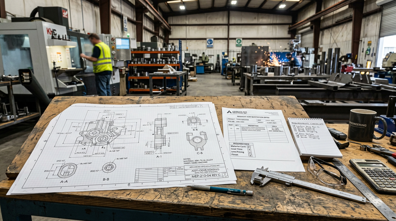 Complete casting RFQ package with engineering drawings and specifications to reduce sand casting project delays