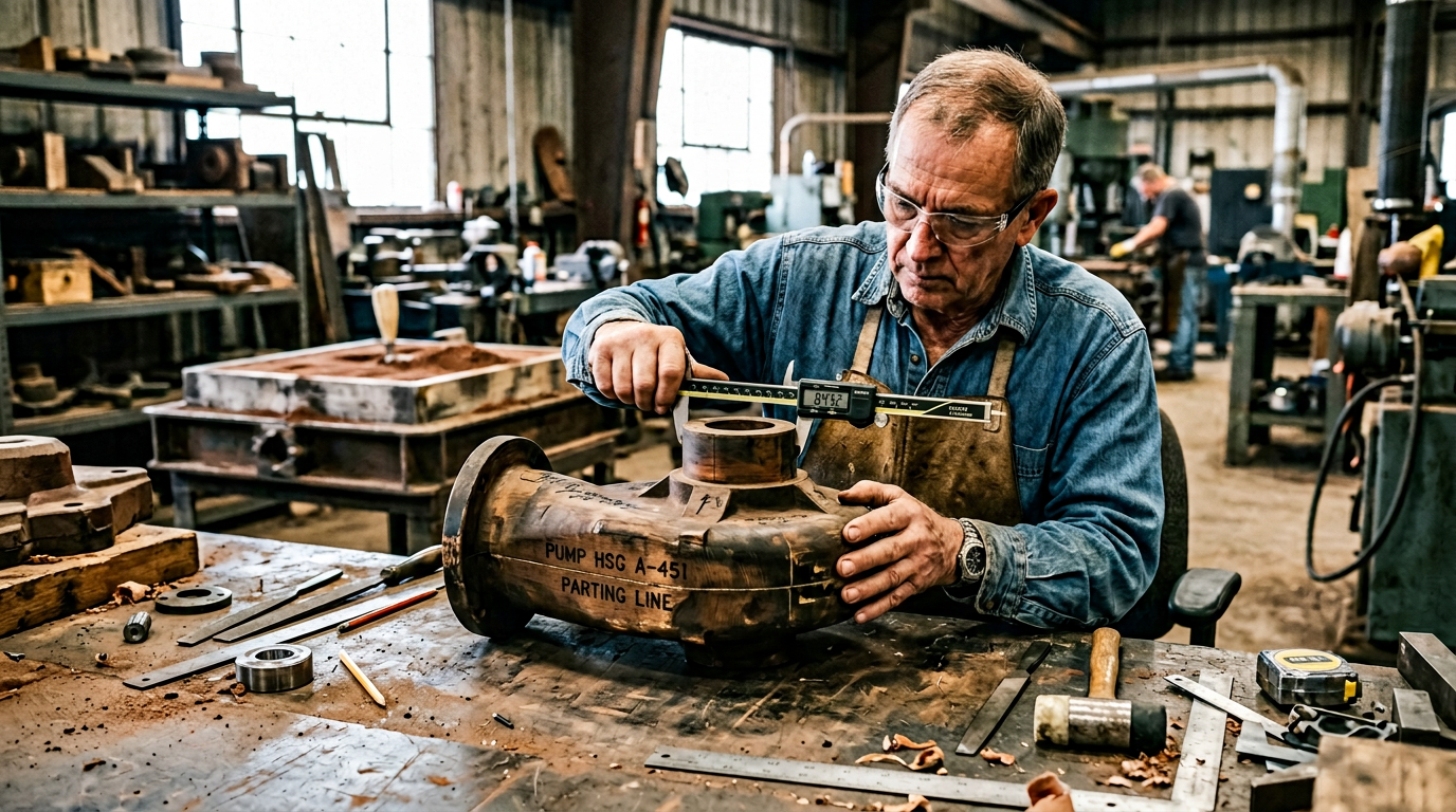 Sand casting pattern inspection during tooling stage where delays in project timelines often originate