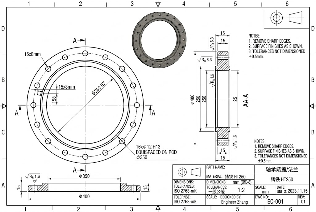 CAD design and engineering drawing
