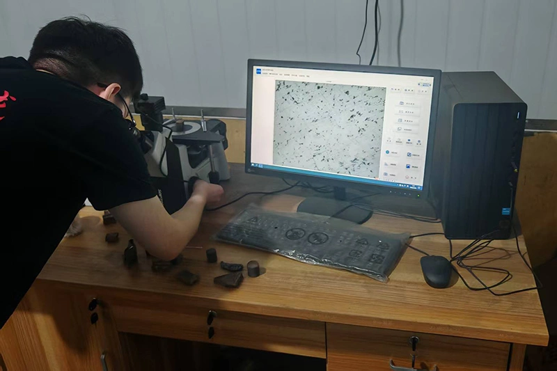Spectrometer testing for iron casting grade