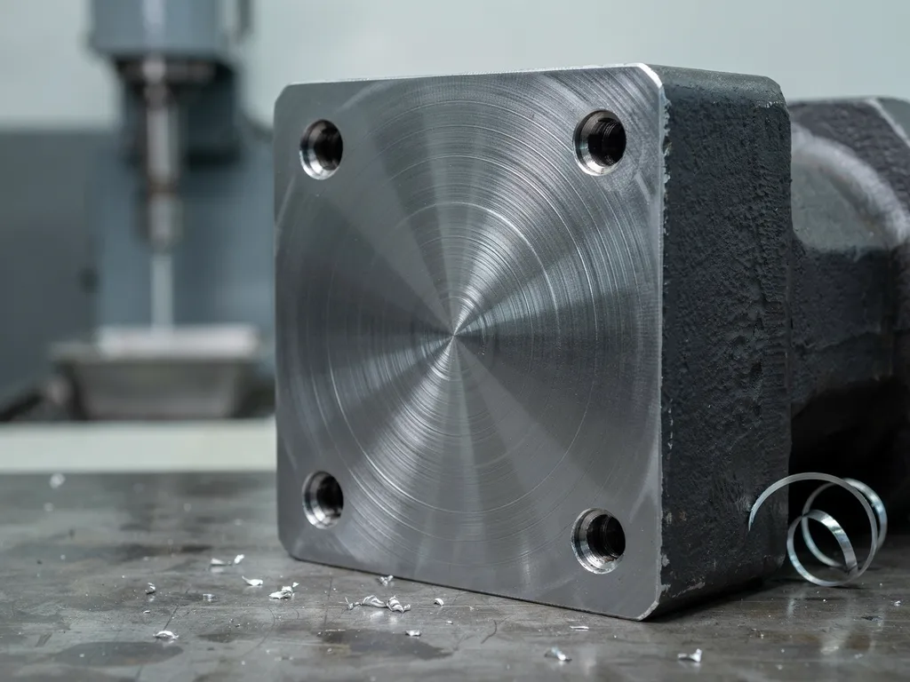 Precision-machined mounting face on a custom counterweight casting