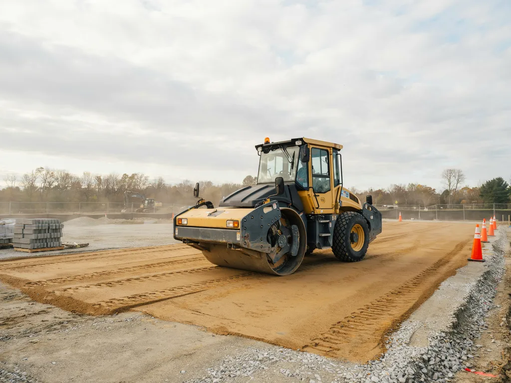 Custom road roller counterweight casting for drum-to-frame balance