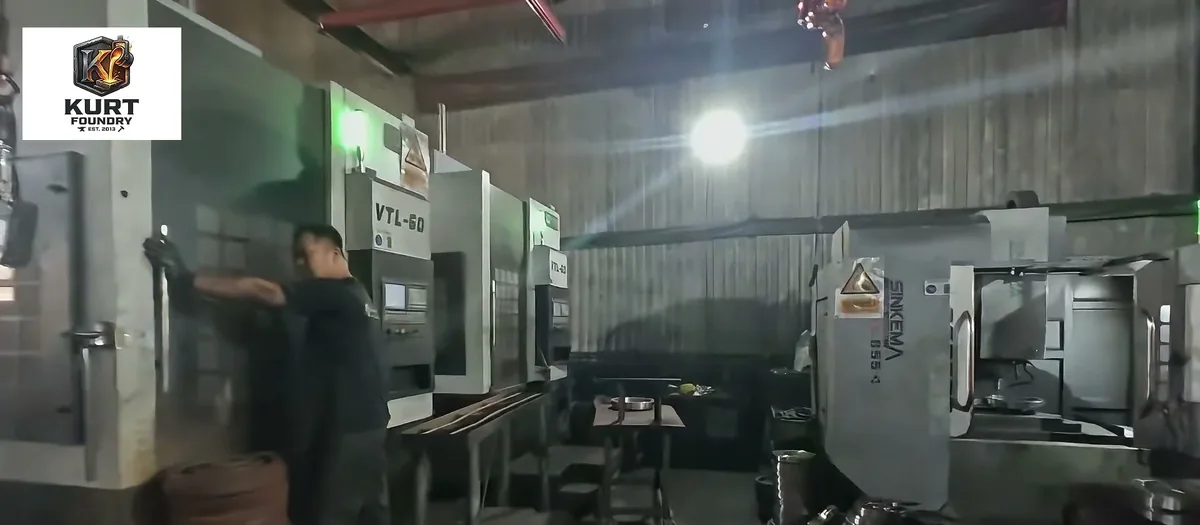 CNC machining workshop at Kurt Foundry